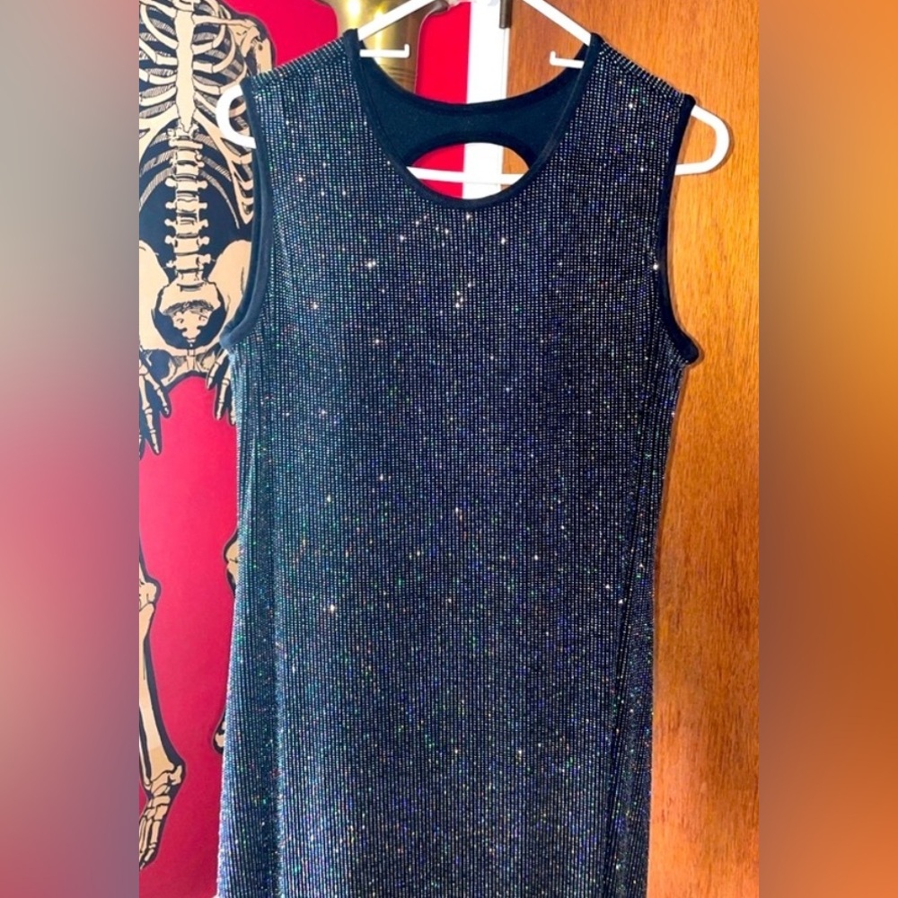 Vintage Sparkling Black Cutout Maxi Dress